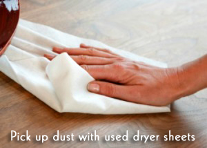 Dusting with dryer sheets
