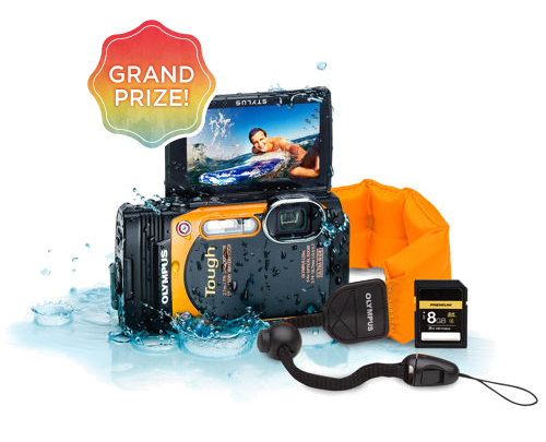 Grand Prize is an Olympus Waterproof Camera Adventure Pack