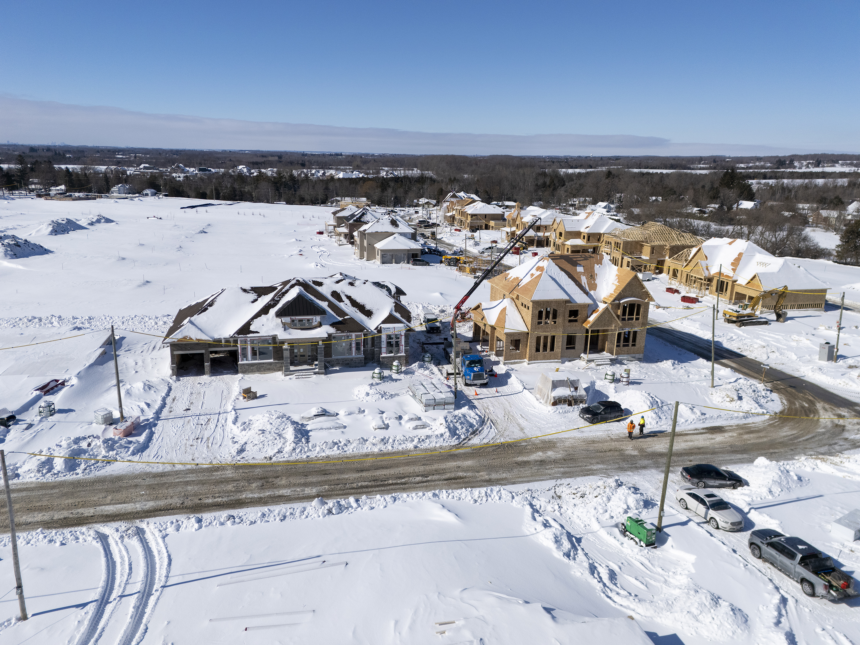 Various stages of construction